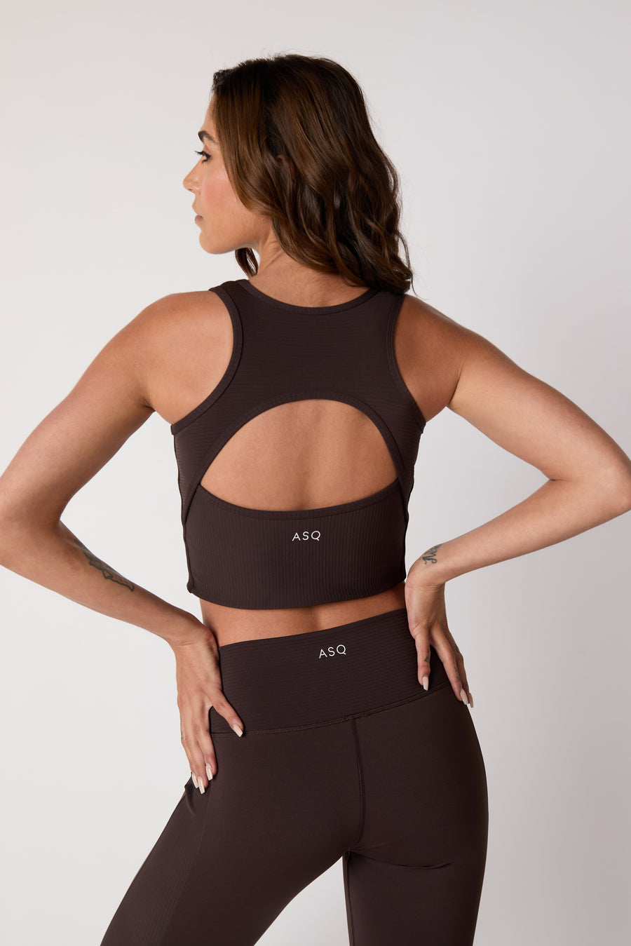 Rib Motivation Bra Vest - Espresso