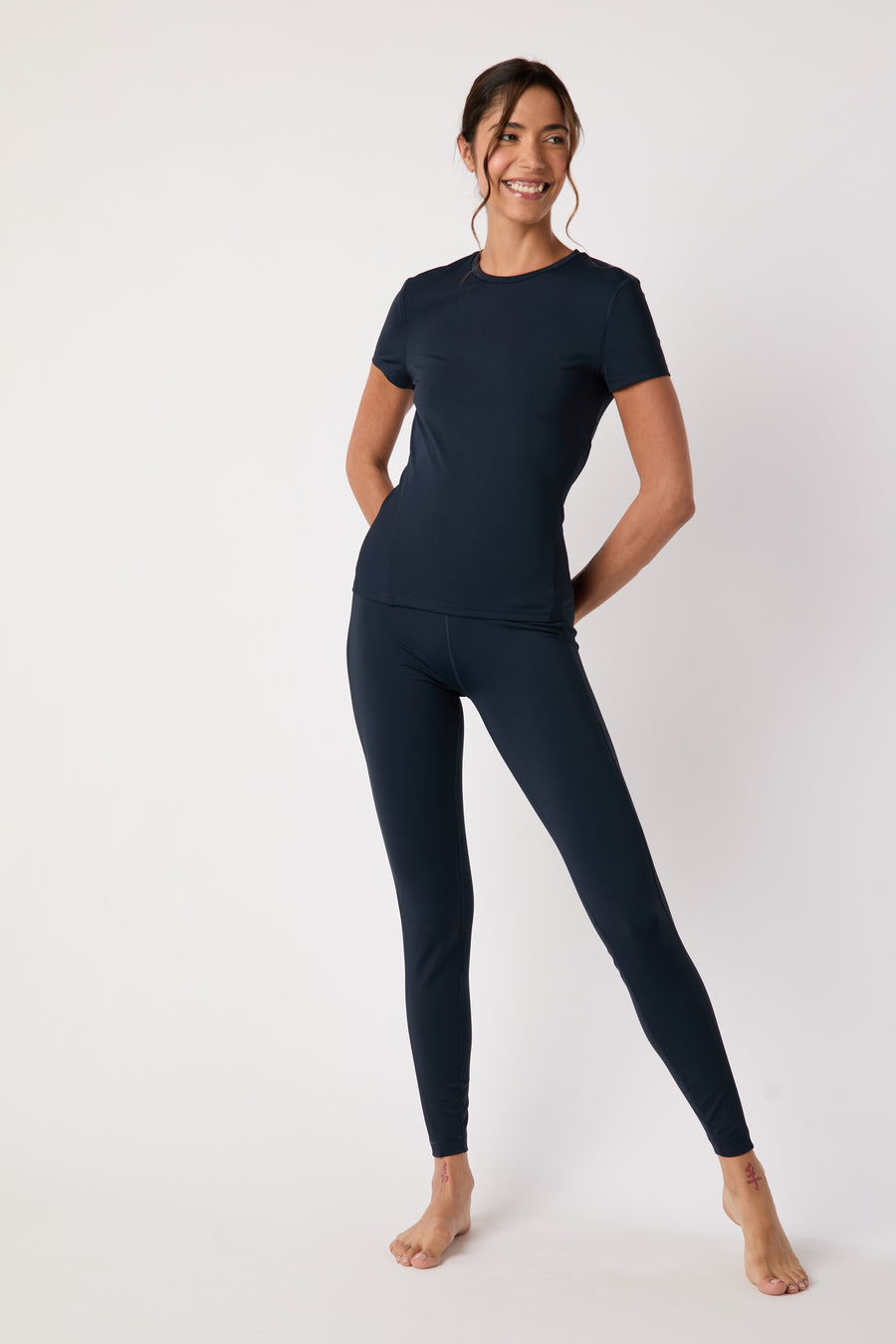 Feel Good Ribbed High Waist Leggings - True Navy